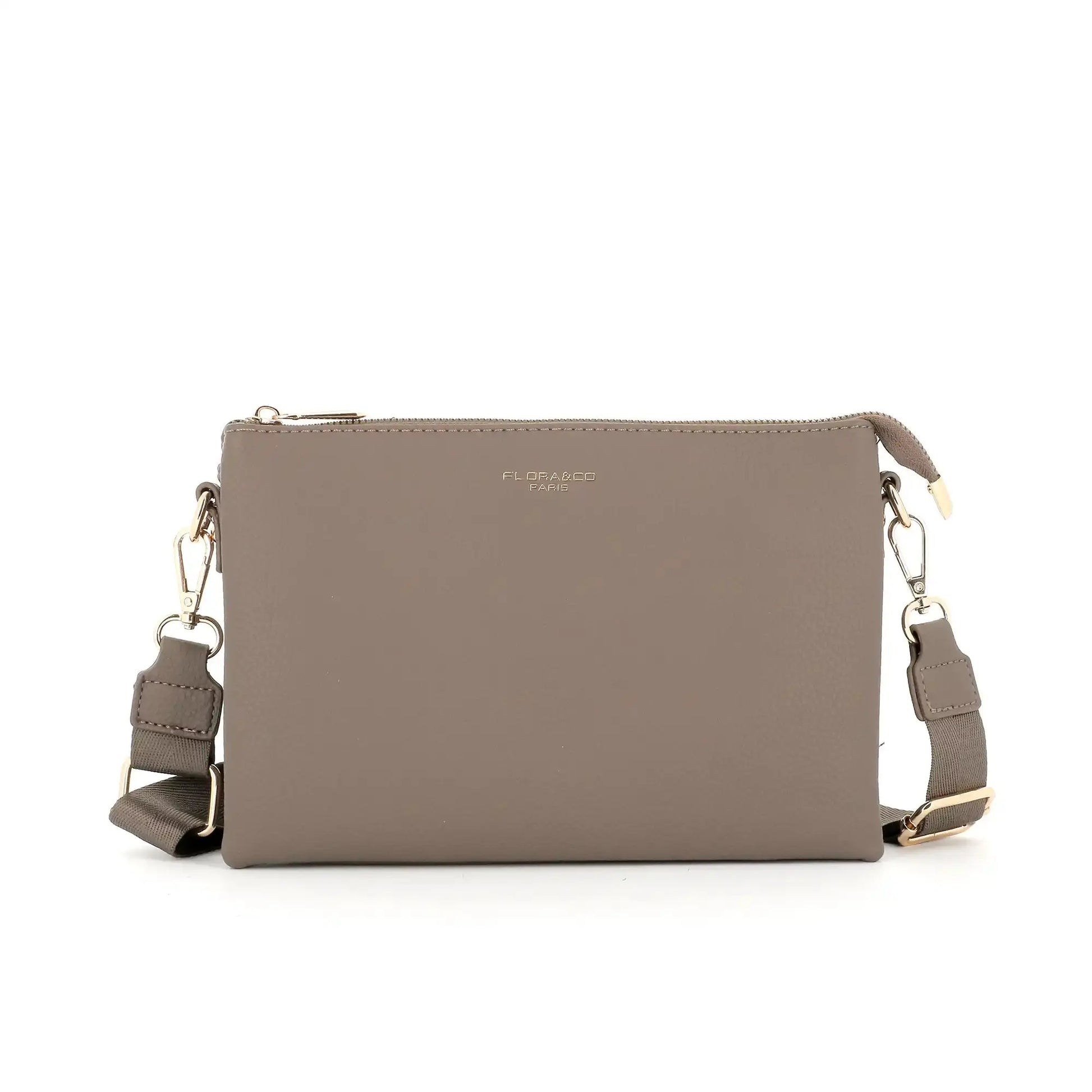 Flora & co Sa ville femme 3 bandoulières multipoches taupe foncé