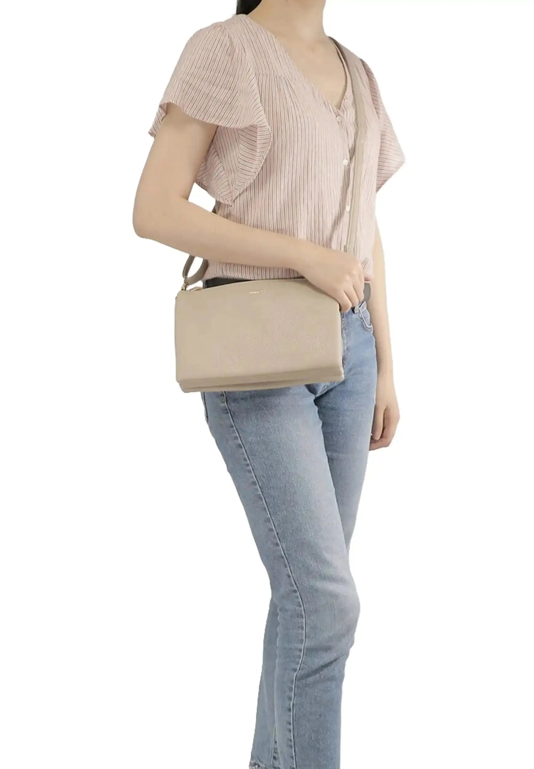 Flora & co Sa ville femme 3 bandoulières multipoches beige