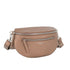 Flora & co Sac banane bandoulière femme multipoches marron métal