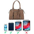 Vue 7 du Petit Sac Bowling Marron Métal Grainé en cuir synthétique par Flora & co.