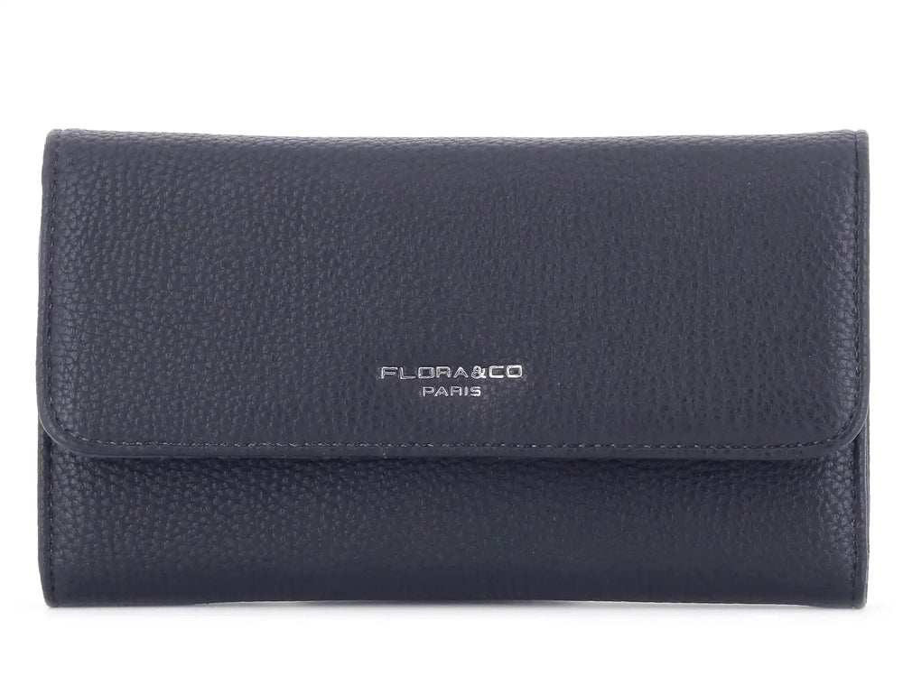 Flora & co Portefeuille chéquier femme souple bleu