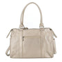 Vue 3 du Grand sac à main bowling grainé taupe VORTEX en cuir synthetique par Flora & co.