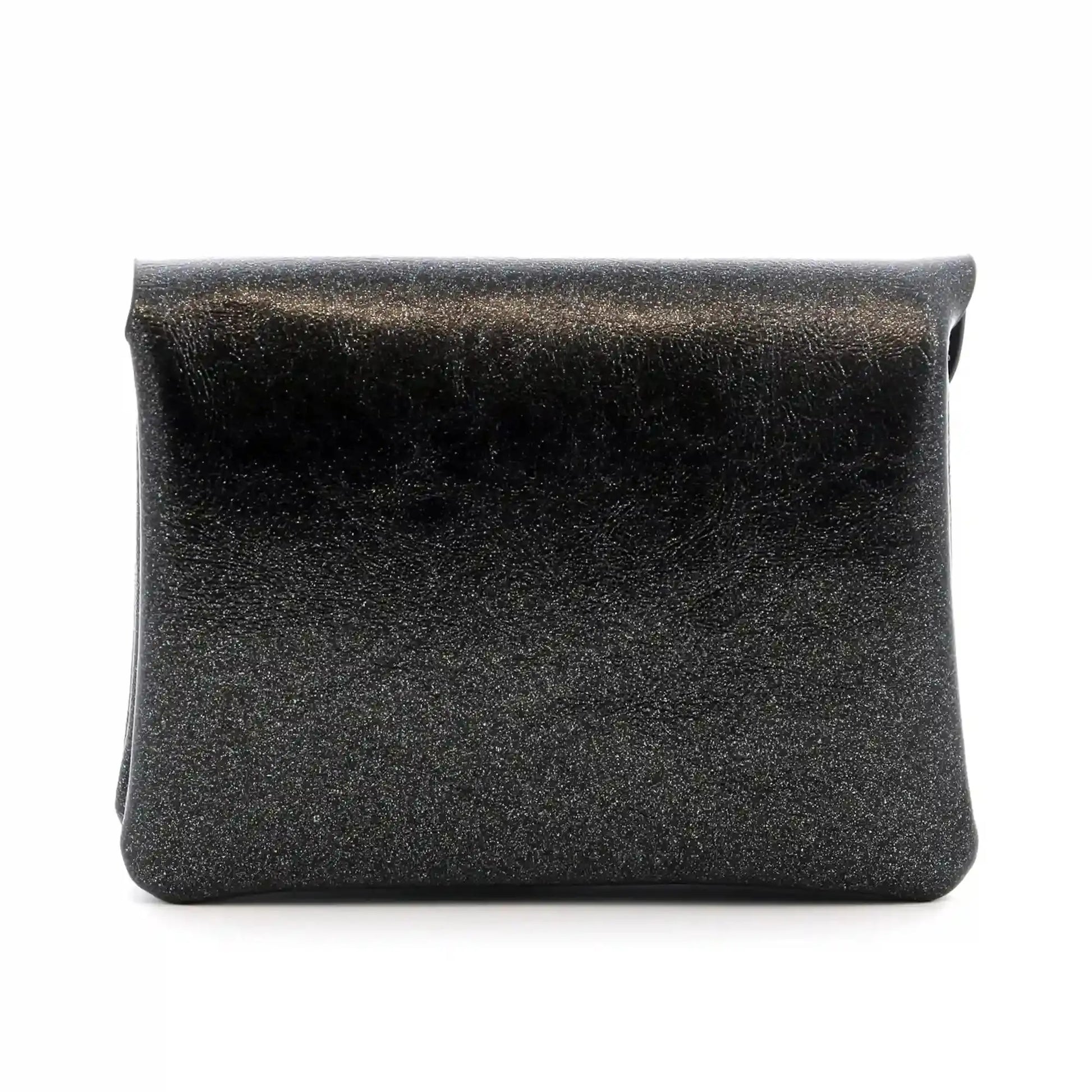 Flora & co Porte-monnaie cartes irisé bouton rabat noir