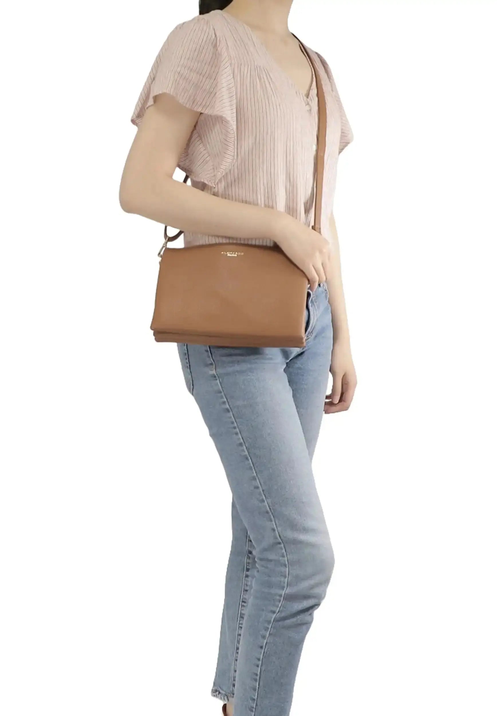 Flora & co Sa ville femme 3 bandoulières multipoches camel