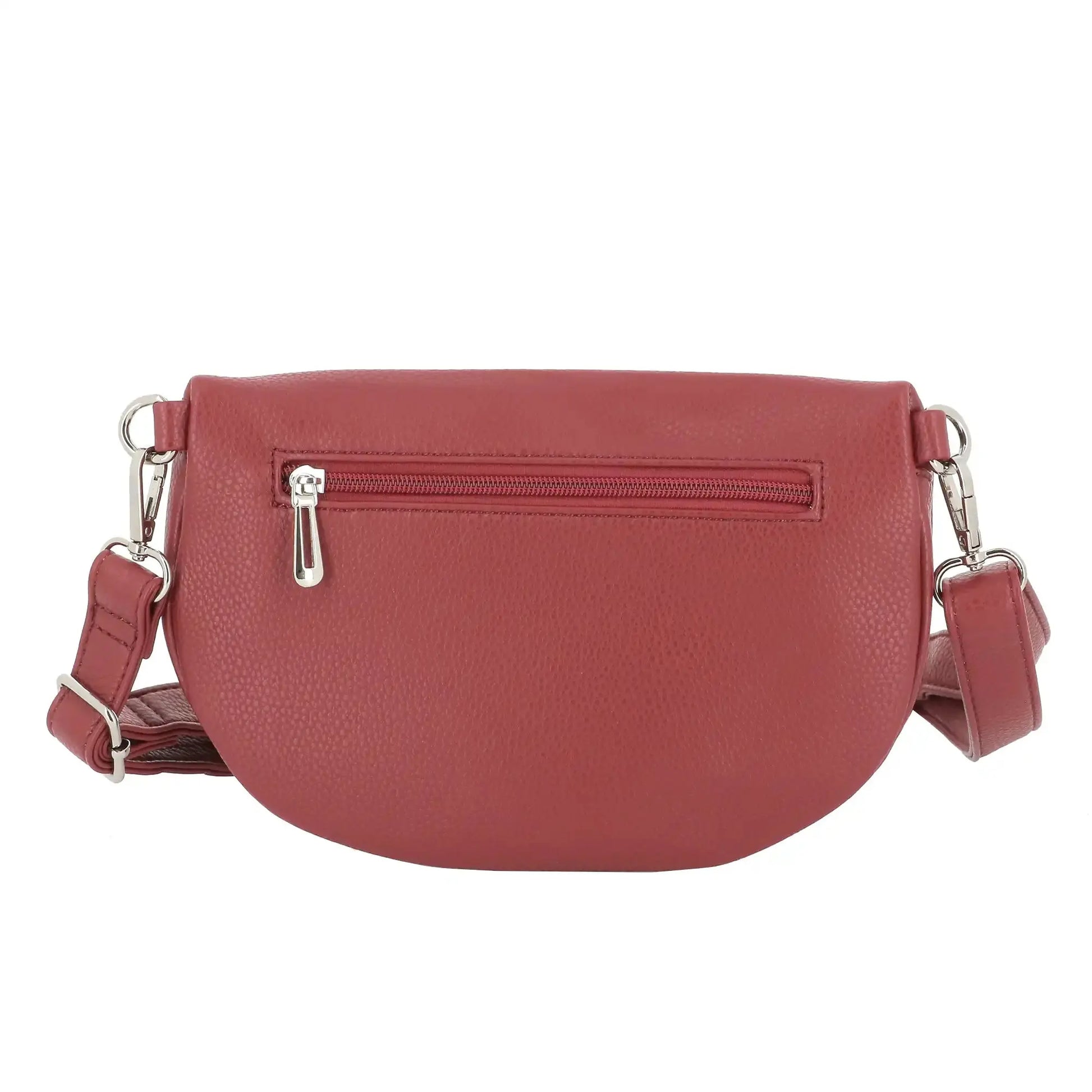 Flora & co Sac banane bandoulière femme multipoches rouge foncé