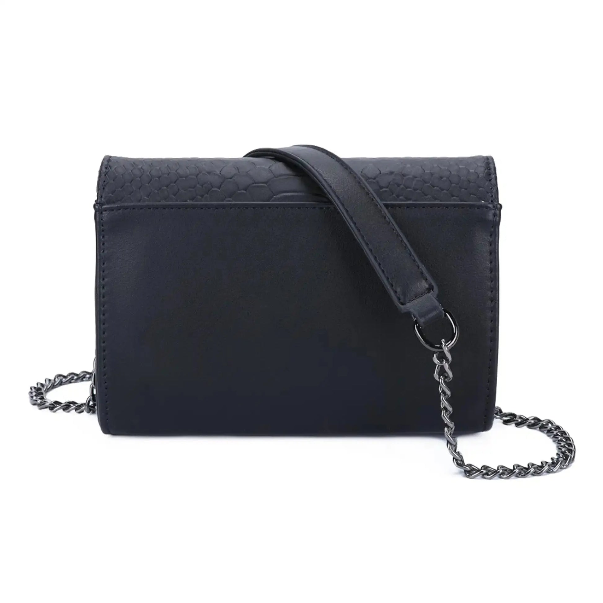 Gallantry Sac bandoulière femme chaîne python noir