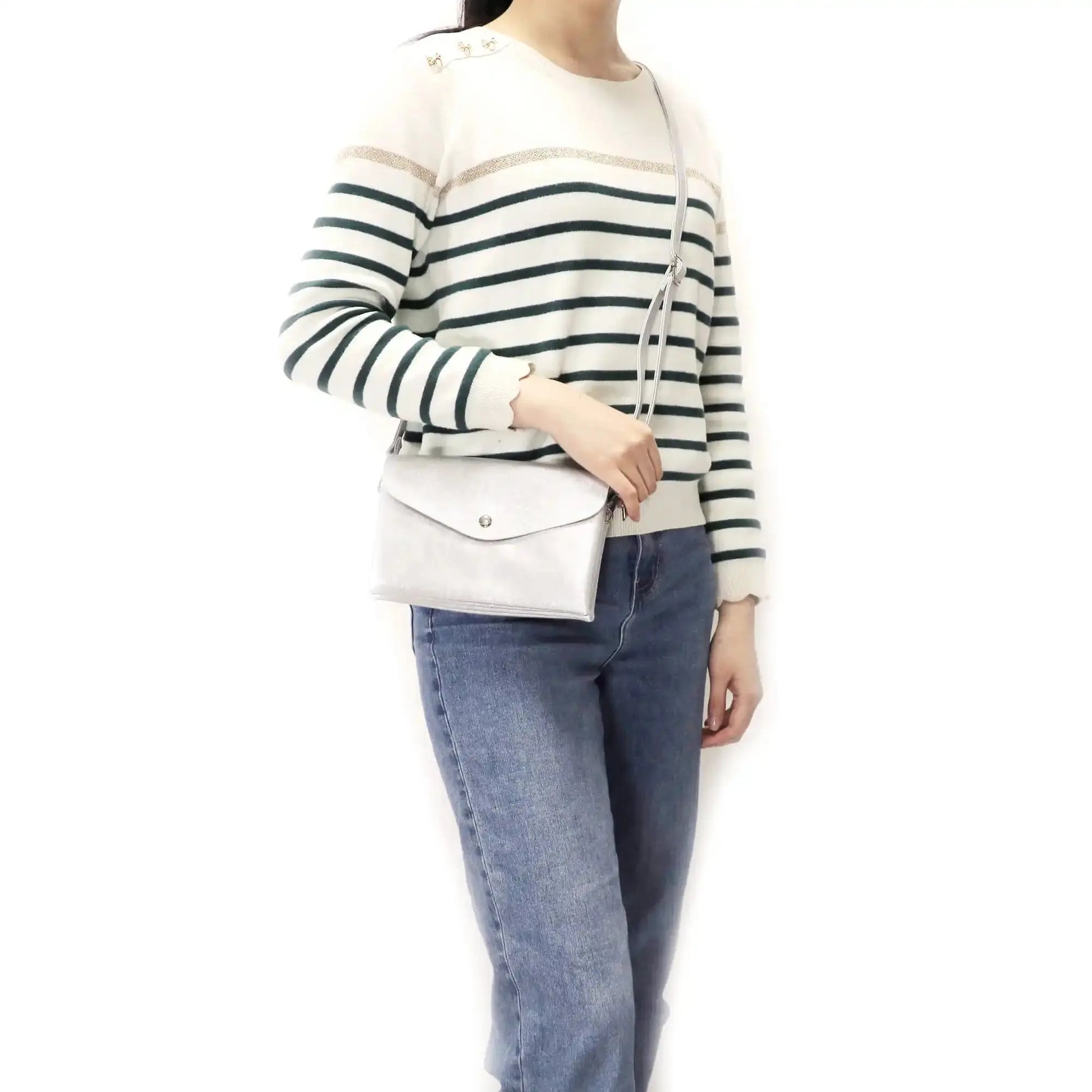 Flora & co Sac bandoulière femme irisé souple argent
