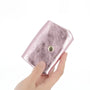 Made in Italy Porte-monnaie femme cuir irisé 04 rose