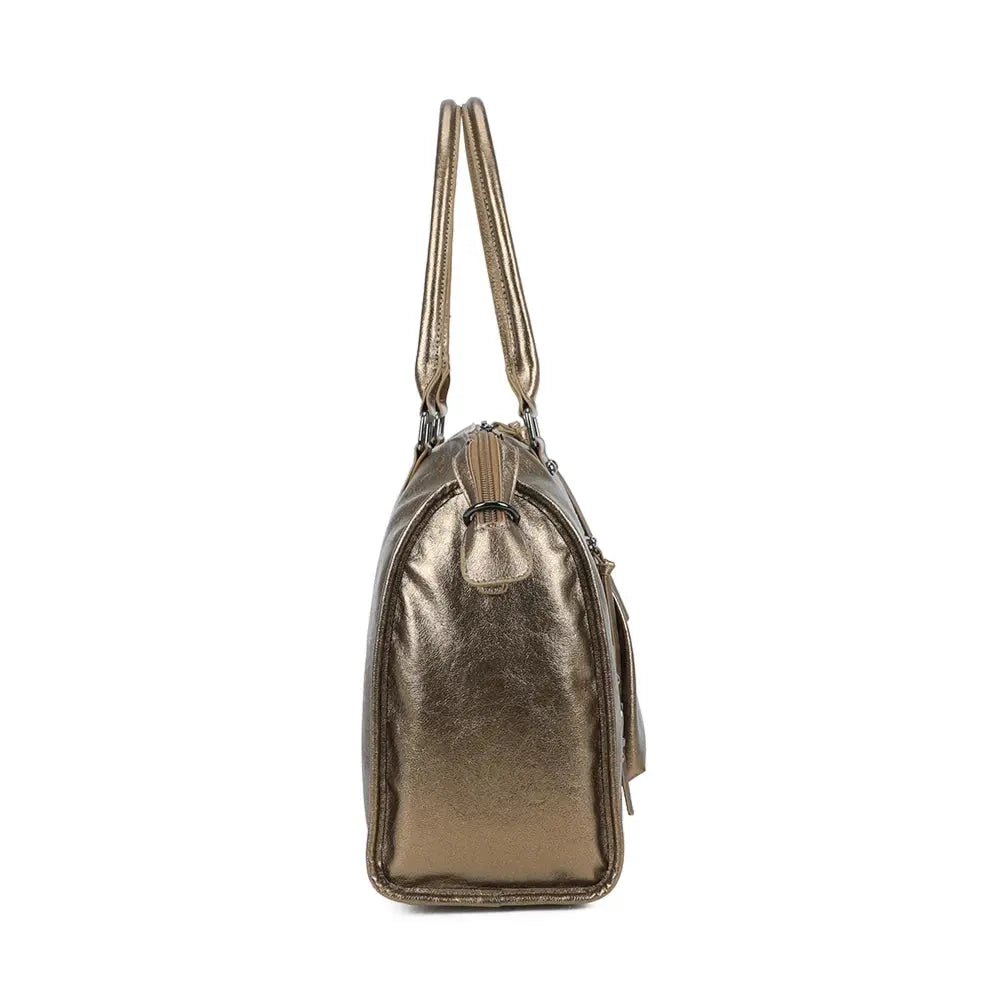 Grand sac à main bowling irisé bronze