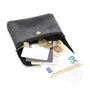 Vue 5 du Porte-Monnaie Cuir Suédé Grainé 041C Noir par Made in Italy.