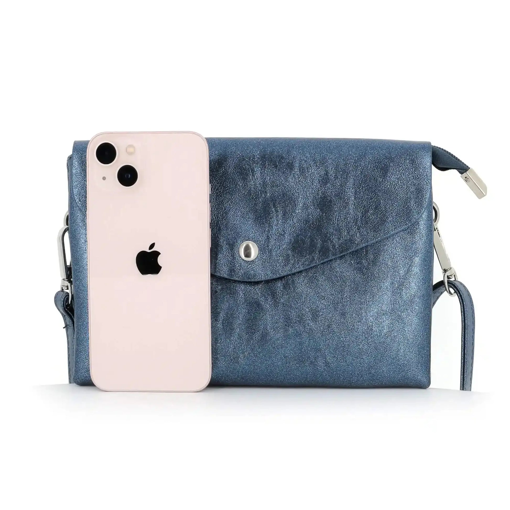 Flora & co Sac bandoulière femme irisé rabat bleu