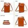 Vue 5 du Pochette téléphone plate tout-en-un femme camel en cuir synthétique par Gallantry.