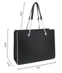 Crocochic Sac cabas femme format a4 lycée chaîne noir