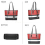 Vue 5 du Grand sac cabas femme rayure pendentif rouge en cuir synthétique par Gallantry.