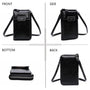 Vue 5 du Pochette téléphone plate tout-en-un femme noir en cuir synthétique par Gallantry.