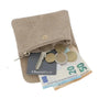 Vue 5 du Porte-monnaie court cuir suède embossé 041FL Taupe par Made in Italy.