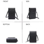 Vue 5 du Pochette téléphone bandoulière femme noir en cuir synthétique par Gallantry.