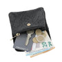 Vue 5 du Porte-monnaie court cuir suède embossé 041FL Noir par Made in Italy.