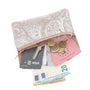 Vue 5 du Porte-monnaie long suédé irisé baroque 05A Rose en cuir par Made in Italy.