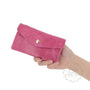 Portefeuille mi-long cuir suédé grainé 05C Fuchsia - Crocochic