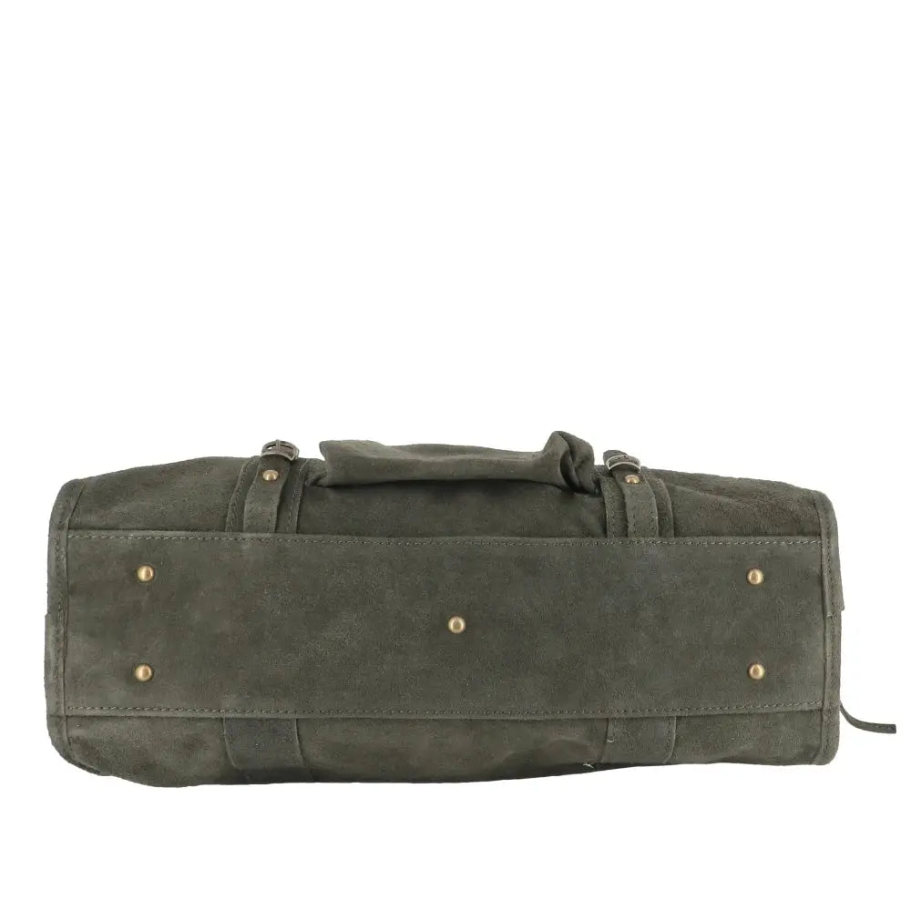 Grand sac cabas bowling cuir suédé femme Kaki other image 6