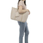 Sac cabas femme simili cuir beige - vue 4 | Flora & co