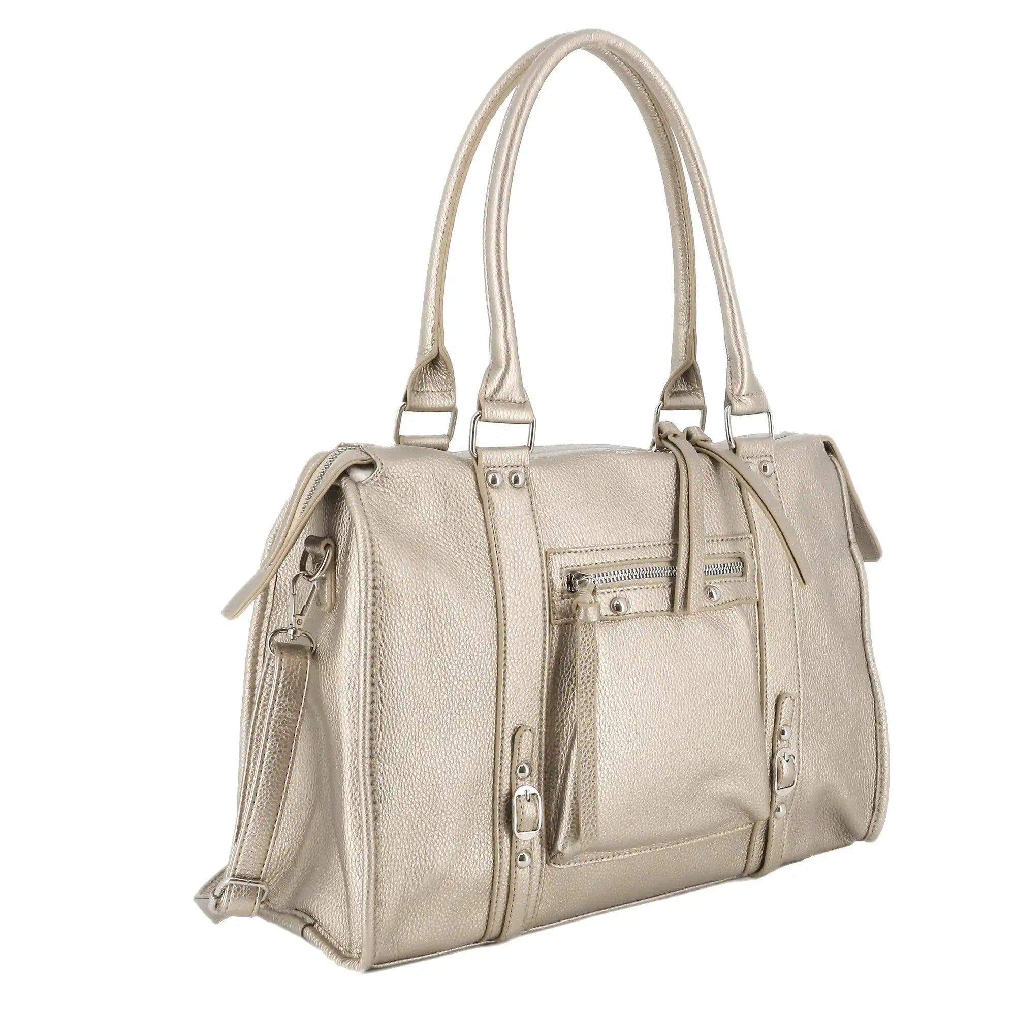 Petit sac bowling femme taupe métal Flora & co