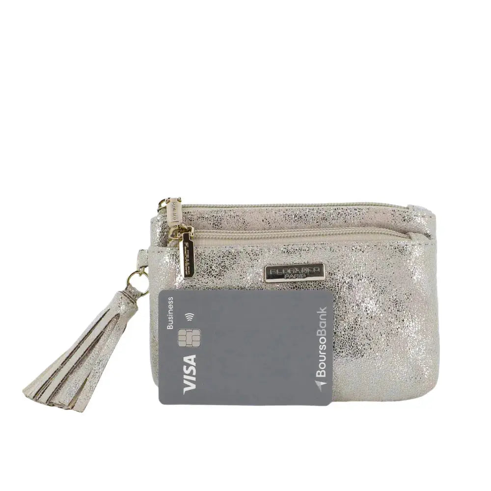 Porte-monnaie Femme Similicuir Suède Irisé taupe