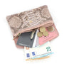 Vue 5 du Porte-monnaie mi-long femme python 05S Rose en cuir par Made in Italy.