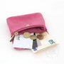 Vue 5 du Porte-Monnaie Cuir Suédé Grainé 041C Fuchsia par Made in Italy.