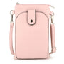 Vue princ. du Pochette bandoulière téléphone femme rose en cuir synthétique par Flora & co.