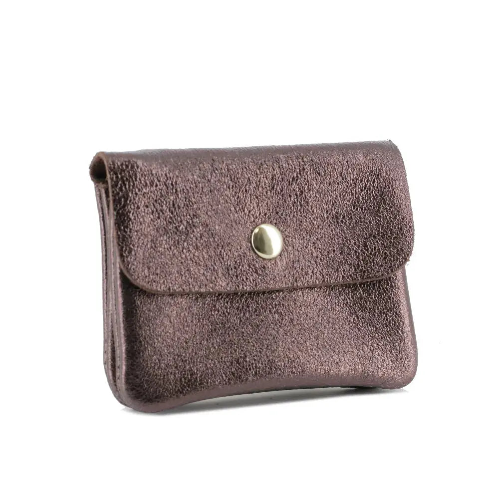 Porte-monnaie femme cuir italien irisé 041 Chocolat