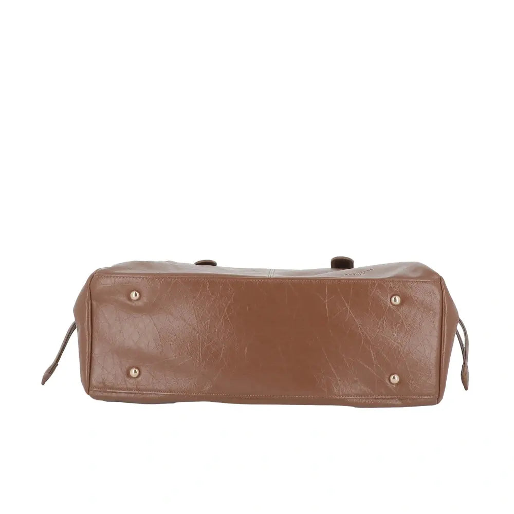 Sac cabas bowling lacet similicuir lisse Camel other image 6