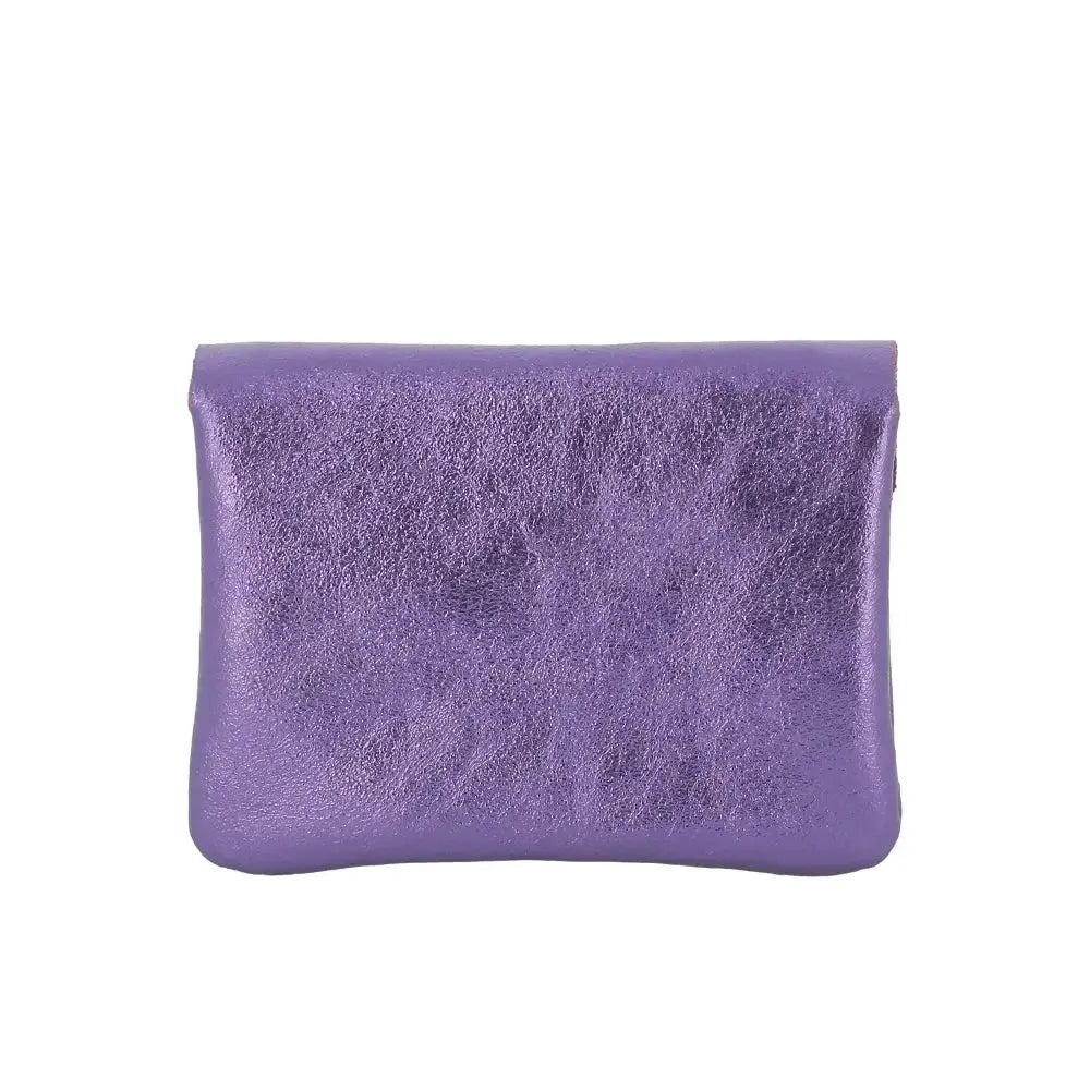 Vue 5 du Porte-monnaie femme cuir italien irisé 041 Violet par Made in Italy.