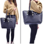 Sac cabas femme cuir synthétique bleu - vue 6 | Flora & co