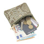 Vue 5 du Porte-connaie cartes court cuir python 041S Kaki par Made in Italy.