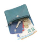 Vue 5 du Porte-monnaie femme cuir italien irisé 041 Bleu Canard par Made in Italy.