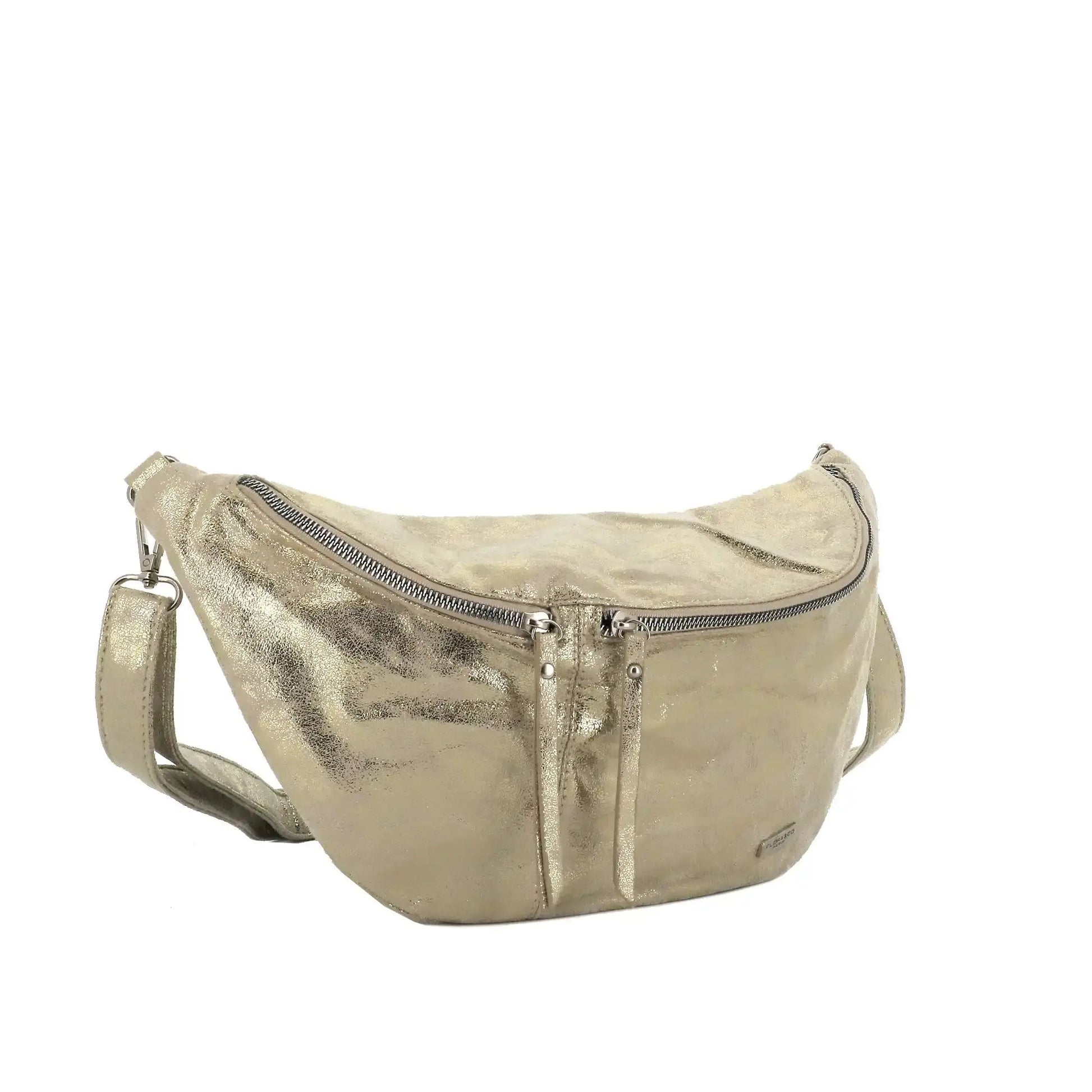 Flora & co Sac banane bandoulière femme daim irisé or