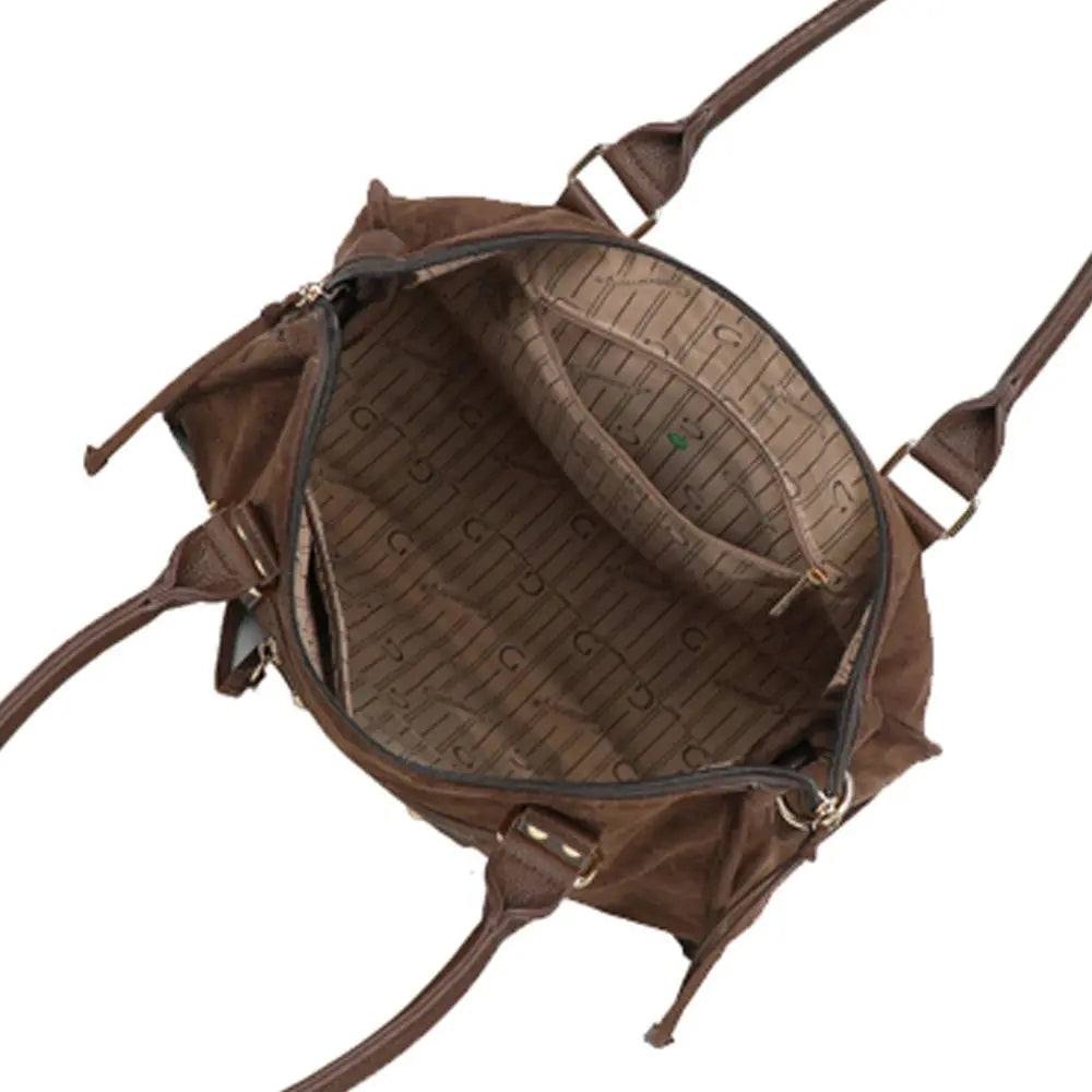 Grand sac bowling similicuir suédine femme Chocolat other image 6