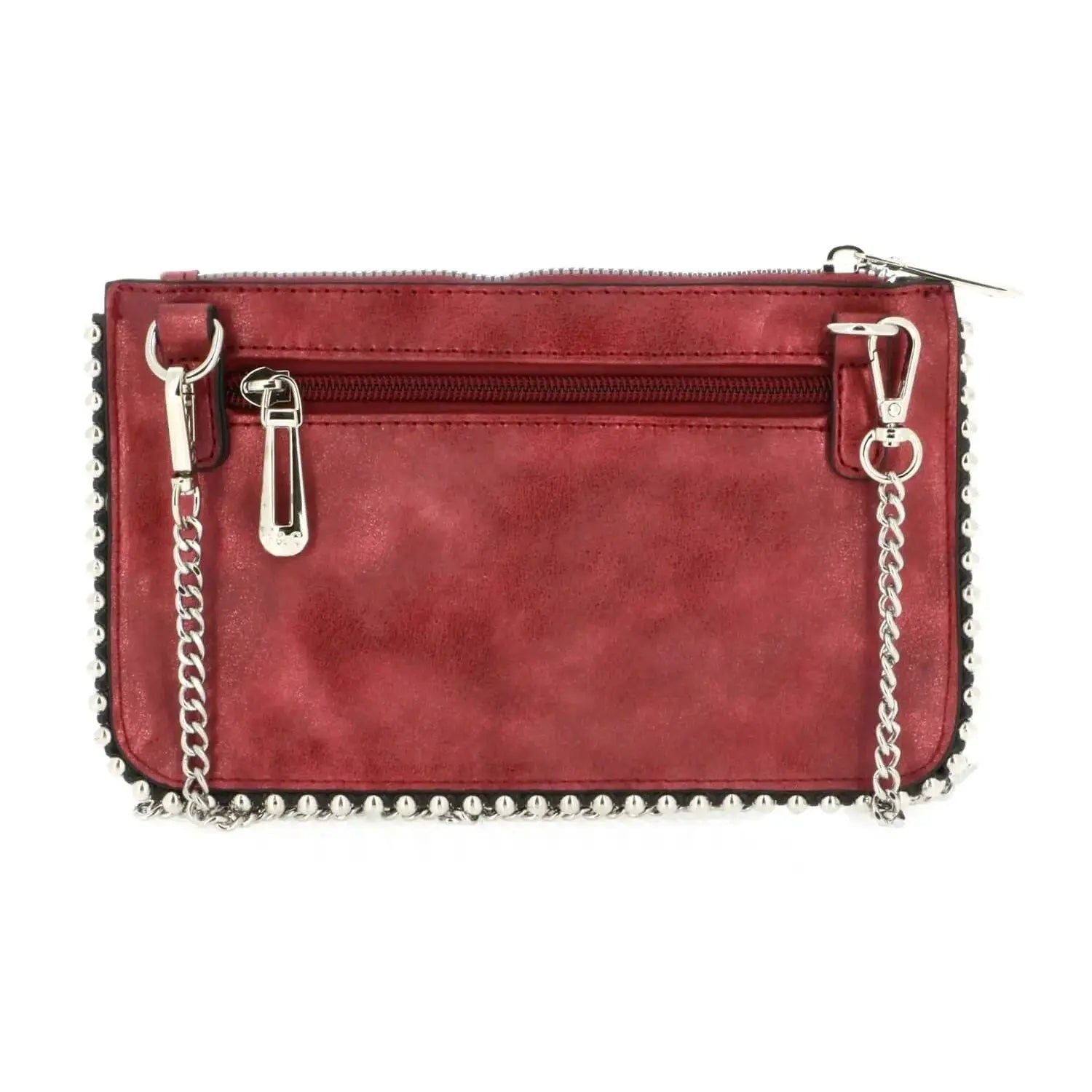 Vue 1 du Pochette chaînette femme à bille brillant bordeaux en cuir synthétique par Flora & co.