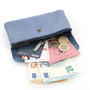 Portefeuille pochette passeport cuir irisé Bleu - Crocochic
