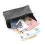 Portefeuille pochette passeport cuir irisé Noir - Crocochic