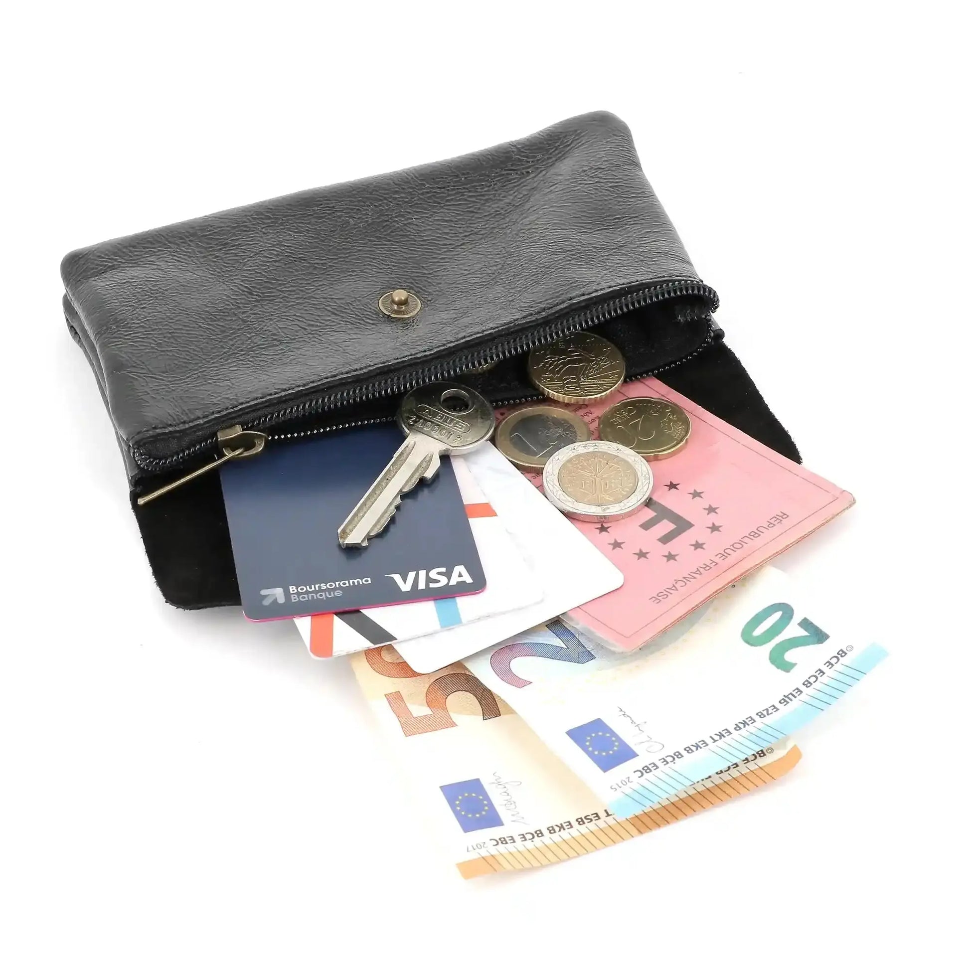Portefeuille pochette passeport cuir isiré Noir other image 6