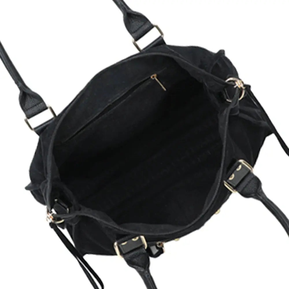 Grand sac bowling similicuir suédine femme Noir other image 6