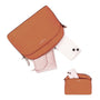 Sac bandoulière arrondi multi-poches Camel - Crocochic