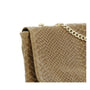 Made in Italy Sac bandoulière chaîne cuir femme croco taupe