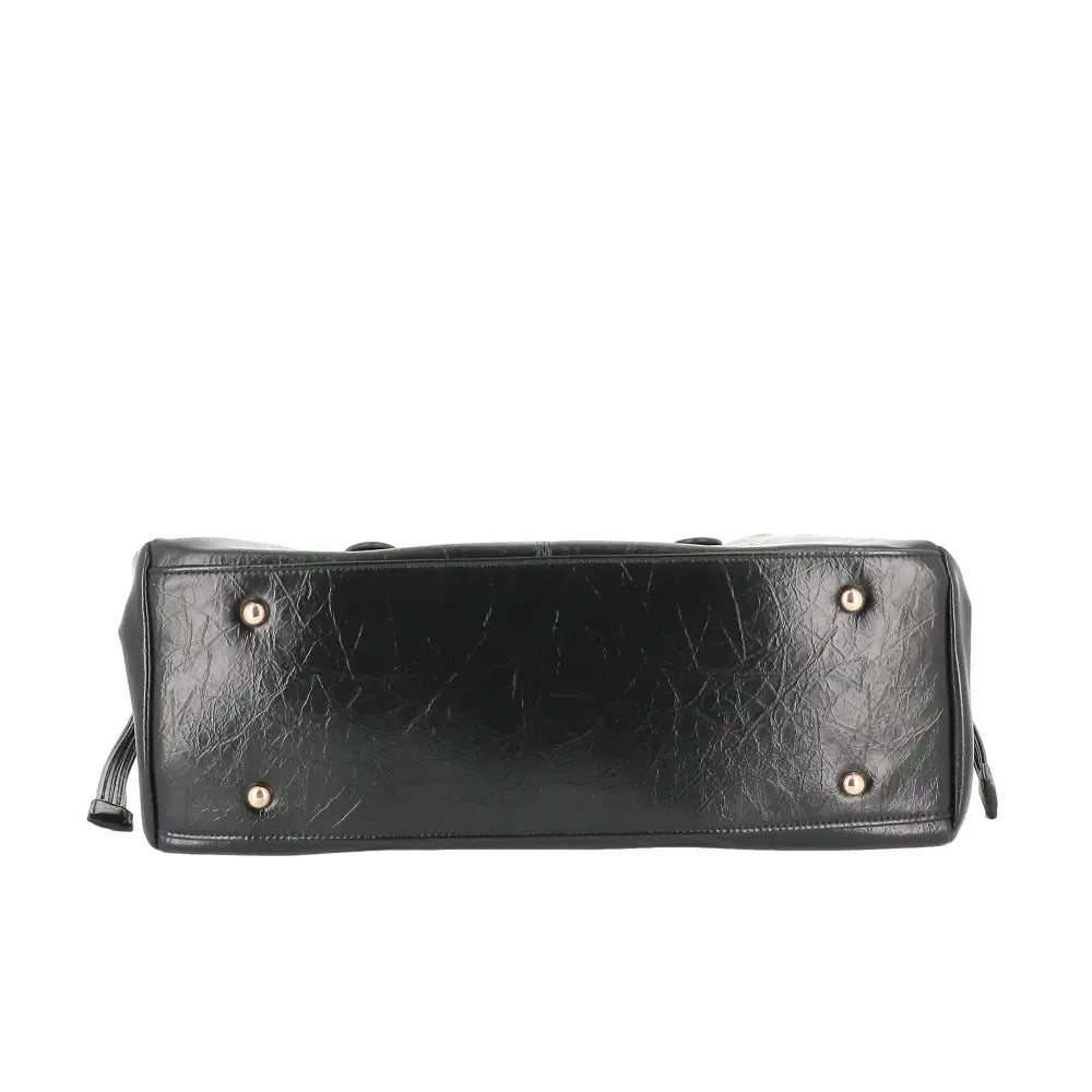 Sac cabas bowling lacet similicuir lisse Noir other image 6