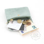 Vue 5 du Porte-Monnaie Cuir Suédé Grainé 041C Vert Clair par Made in Italy.