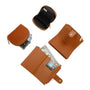 Vue 4 du Coffret de 2 portefeuille porte-carte femme camel en cuir synthétique par Gallantry.