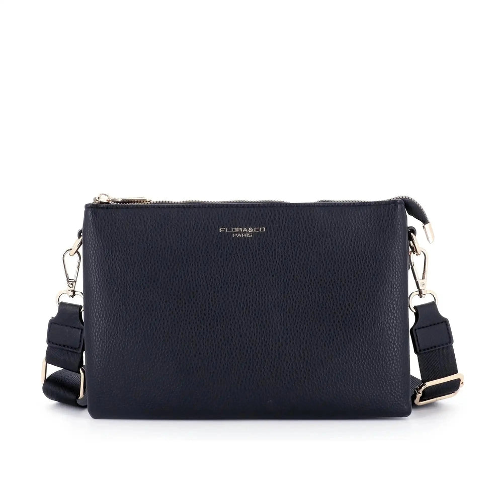 Flora & co Sa ville femme 3 bandoulières multipoches bleu